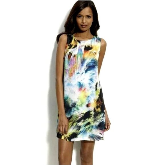 Ted Baker Abstract Multi Color Retro Print Sleeveless Mini Shift Dress - Picture 1 of 15